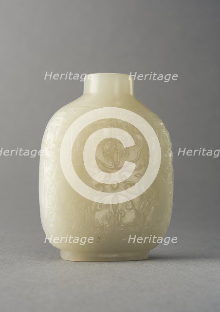 Jade snuff bottle , China, Qing dynasty, 1644-1911. Creator: Unknown.