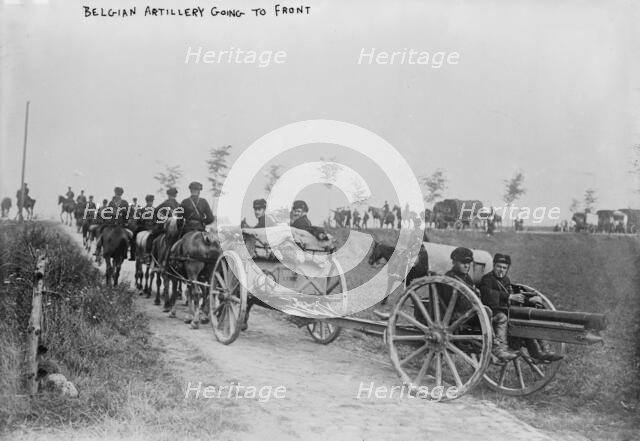 Belgian Artillery going to front, between 1914 and c1915. Creator: Bain News Service.