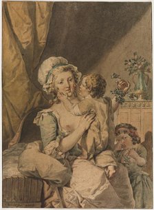 Mother with Two Children, 1788. Creator: Henri Chevaux (French, 1723-1789).