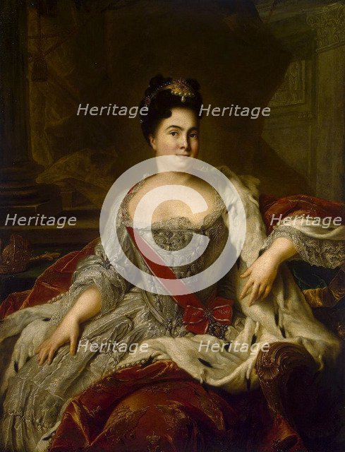 Portrait of Empress Catherine I', (1684-1727), 1717. Creator: Nattier, Jean-Marc (1685-1766).