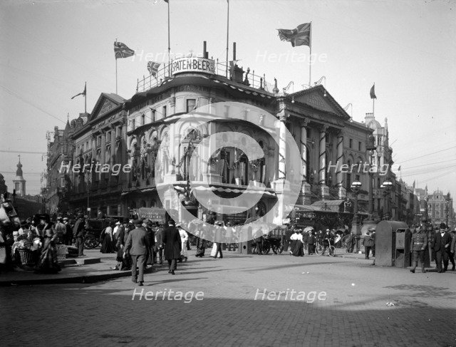 The London Pavilion Theatre, Piccadilly Circus, London, 1902. Artist: Unknown