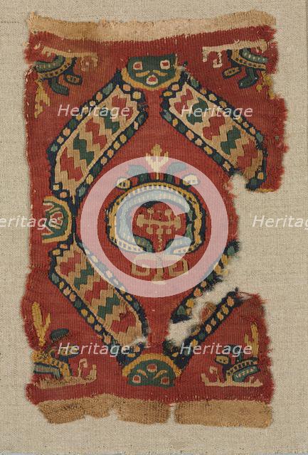 Fragmentary Ornament from a Tunic with Lozenges and Medallions, mid 700s - mid 800s. Creator: Unknown.