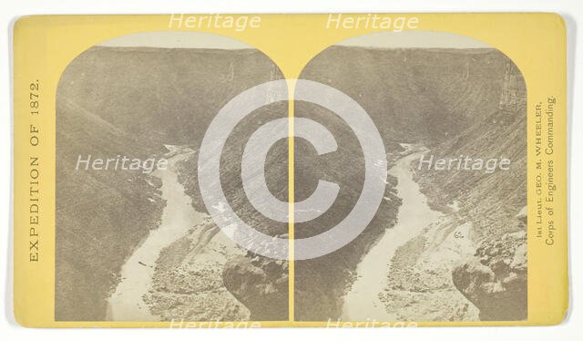 Marble Cañon, one of the gorges of the Colorado here, 1.200 feet deep..., 1872. Creator: William H. Bell.