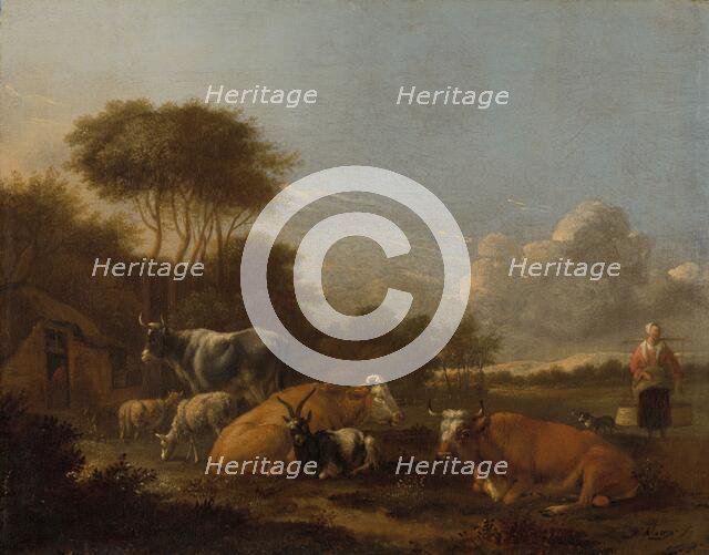 Landscape with Cattle, c.1665-1688. Creator: Albert Jansz Klomp.