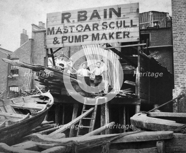 R Bain, Boatbuilder, Fore Street, Lambeth, London, c1861. Artist: William Strudwick