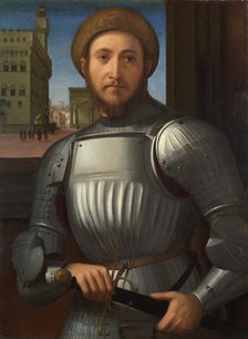 Portrait of a Man in Armour, c. 1510. Artist: Granacci, Francesco (1469-1543)