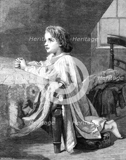 "The Child's Prayer", by H. Lejeune, from Mr. Morby's Collection, Royal Exchange..., 1862. Creator: W Thomas.