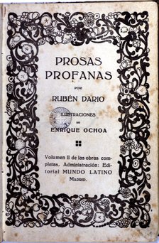 Cover of the play 'Prosas Profanas'.