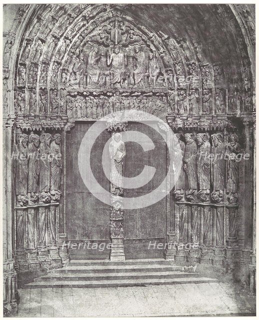 Chartres Cathedral, Central Portal of the South Transept; The Last Judgment, 1855, printed 1857. Creator: Charles Nègre.