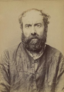 Dupuis. Augustin. 53 ans, né le 24/6/41 à Dourdan (Seine & Oise). Charron, forgeron. Anarc..., 1894. Creator: Alphonse Bertillon.