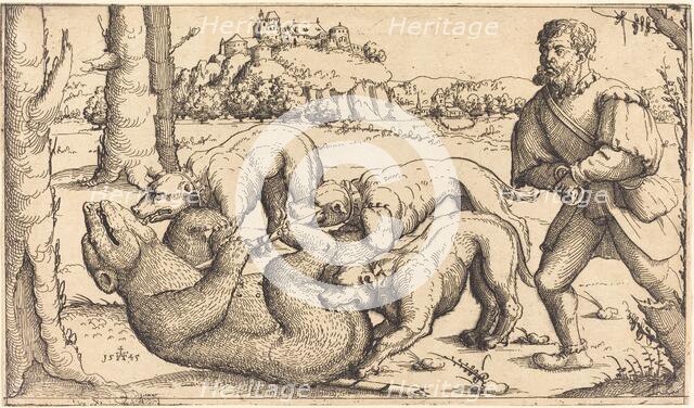 Bear Hunt, 1545. Creator: Augustin Hirschvogel.