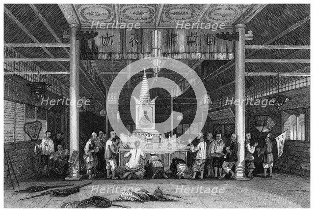 Temple of Buddha, Canton, China, 1843. Artist: WH Capone