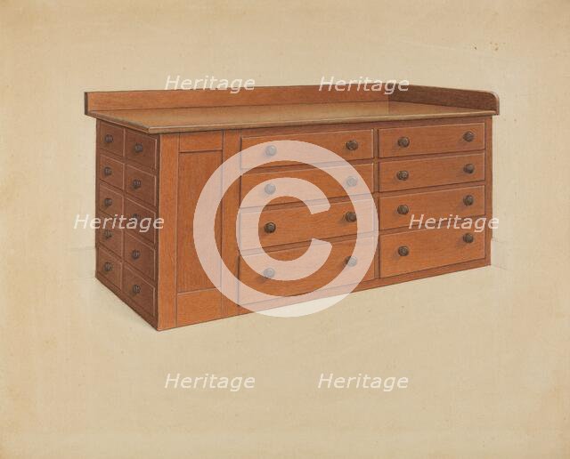 Tailor's Table, 1937. Creator: Winslow Rich.