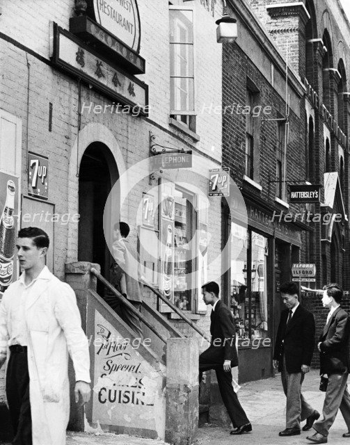 Chinese restaurant, Limehouse, London, 1960. Artist: Henry Grant