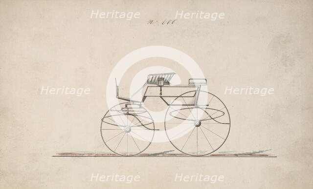 Design for 4 seat Phaeton, no top, no. 500, 1850-70. Creator: Brewster & Co.