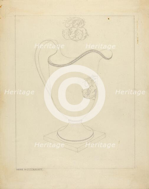 Silver Cream Pitcher, c. 1937. Creator: Hans Westendorff.