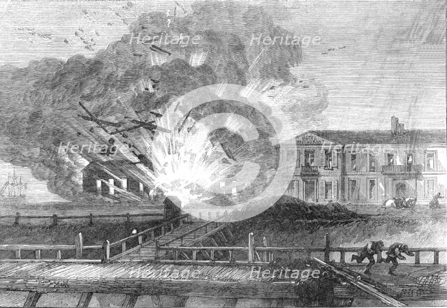 Explosion of a cartridge factory at Dunkirk, 1871. Creator: Unknown.