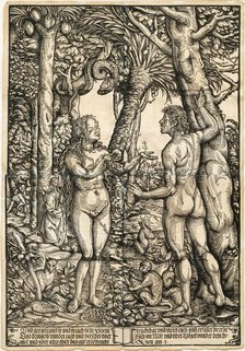 Adam and Eve, c1525. Creator: Burgkmair; Hans; the Elder (1473-1531).