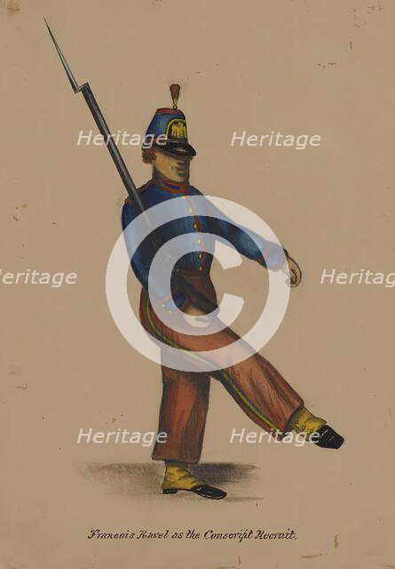 Françoise Ravel as the Conscript Recruit, 1855-1859. Creator: Alfred Jacob Miller.