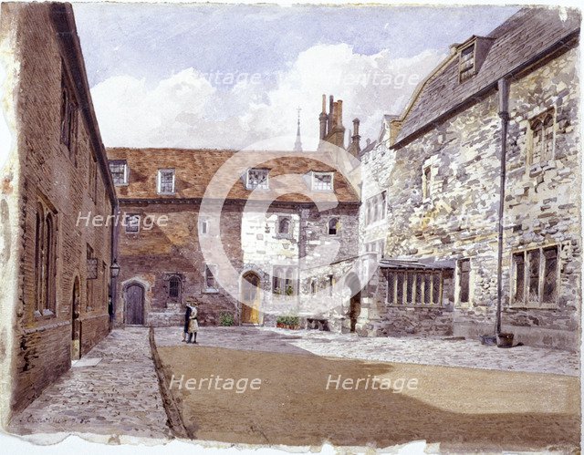 Wash house court, Charterhouse, London, 1884. Artist: John Crowther