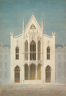 Study for a Library (front elevation), 1838. Creator: Alexander Jackson Davis.