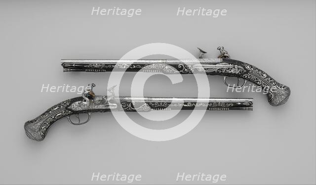 Pair of Snaphaunce Pistols, Italian, Bargi, ca. 1690. Creators: Matteo Cecchi, Giovan Battista Francino.