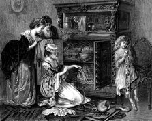 "Grandmother's Treasures", by W. Holyoake, 1873. Creator: Unknown.