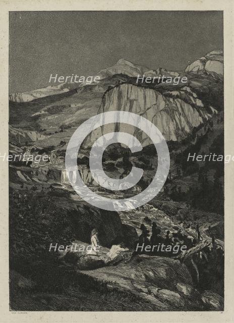 Intermezzo: Moonlit Night (Opus IV, 5), 1881. Creator: Max Klinger (German, 1857-1920).