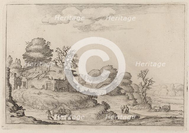 Rustic Landscape with Peasants and Horses, 1638. Creator: Ercole Bazicaluva.