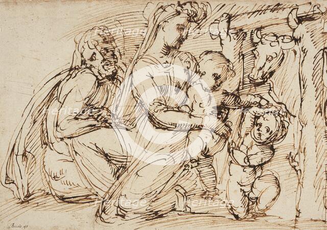 The Holy Family with Saint John the Baptist, c1550. Creator: Baccio Bandinelli.