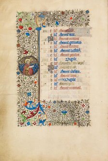 June Calendar Page: Saint John the Baptist; Book of Hours, about 1440-1450. Creator: Workshop of the Bedford Master.