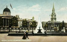 'National Gallery & St Martins Church London', late 19th-early 20th century.  Creator: Unknown.
