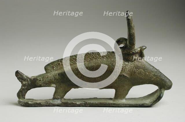 Fish Figurine Wearing a Horned Sun Disk, Late Period-Ptolemaic Period (664-30 BCE). Creator: Unknown.
