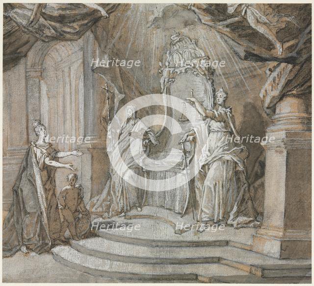 Madame de Maintenon Returning to the Catholic Church [1], 1700s. Creator: Charles Dominique Joseph Eisen (French, 1720-1778).