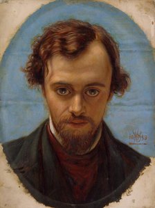Portrait of Dante Gabriel Rossetti at 22 years of Age, 1883. Creator: William Holman Hunt.