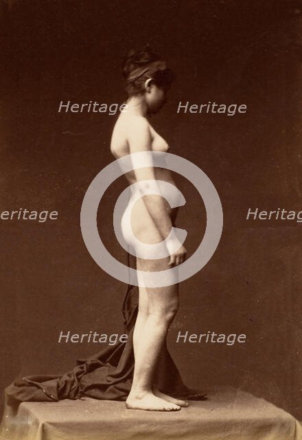 [Young Woman, Nude, Full Figure in Profile], 1860s. Creator: Unknown.