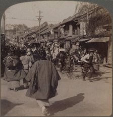 'Shops and crowds on Batsumati Street, in the native quarter, Yokohama, Japan', 1904. Artist: Unknown.