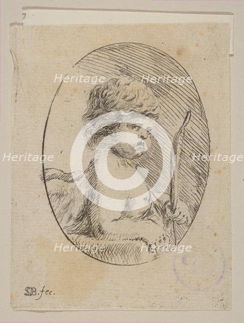 A Small Cupid with His Bow, from 'Various figures and doodles' (Diverses figures et gr..., ca. 1646. Creator: Stefano della Bella.