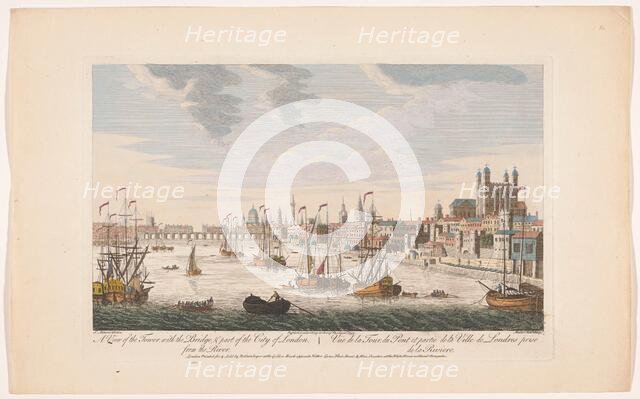 View of the city of London seen from the River Thames, 1753. Creator: Johann Michael Muller.