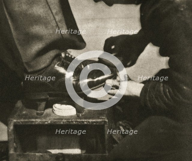 Shoeshine, New York, USA, mid 1930s. Artist: Unknown