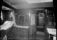 Interior of cabin on steam yacht 'Venetia', 1920. Creator: Kirk & Sons of Cowes.
