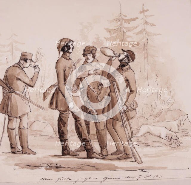 "My first hunt". Gimo October 7, 1841.  Creator: Fritz von Dardel.