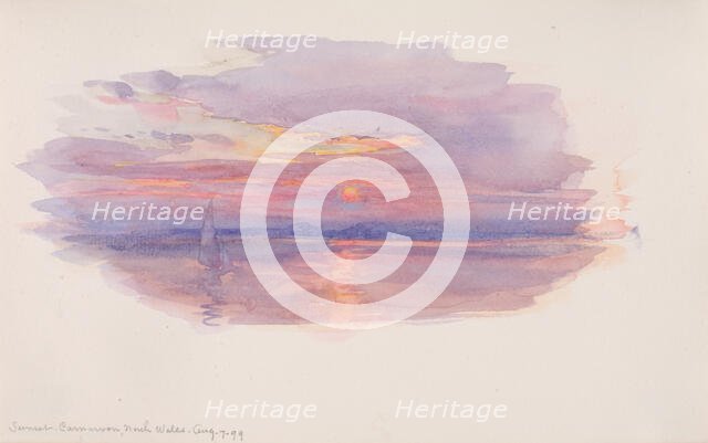 Sunset, Caernarvon, North Wales, 1899. Creator: George Elbert Burr.