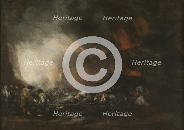 Hospital fire, c. 1810. Creator: Goya, Francisco, de (1746-1828).
