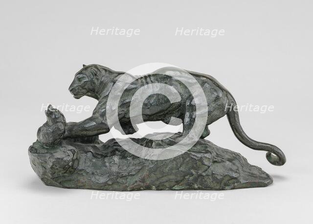 Panther Surprising a Civet Cat, model n.d., cast 1857/1873. Creator: Antoine-Louis Barye.