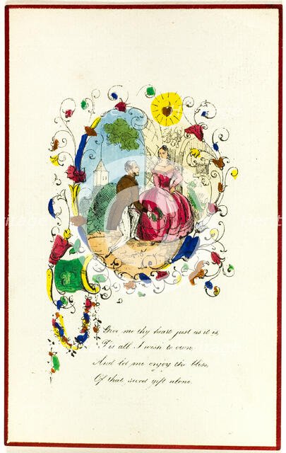 Give Me Thy Heart Just as It Is (valentine), c. 1840. Creator: Unknown.