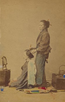 Female hair dresser, 1870-1880. Creator: Unknown.