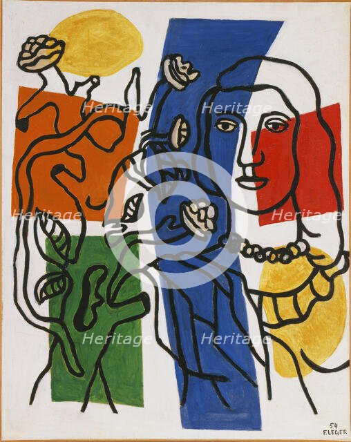 Girl with Plant, 1954. Creator: Fernand Leger.
