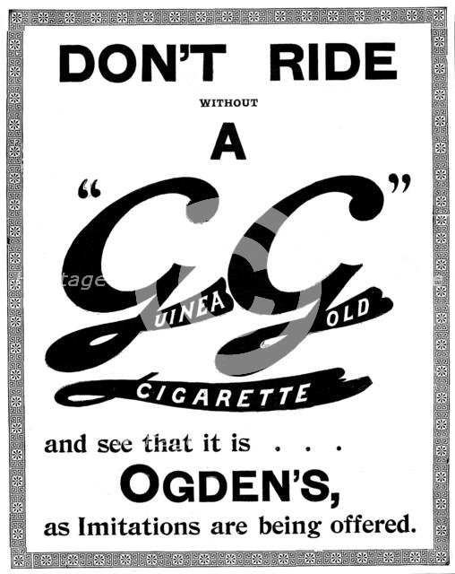 Advertisement for Ogden's "Guinea Gold" Cigarettes, 1898. Creator: Unknown.