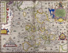 A map of England and Wales, 1583. Creator: Christopher Saxton.
